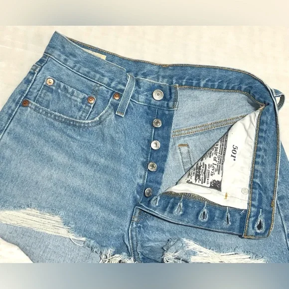 Levi's Light Blue Jean Shorts - Picture 6 of 9